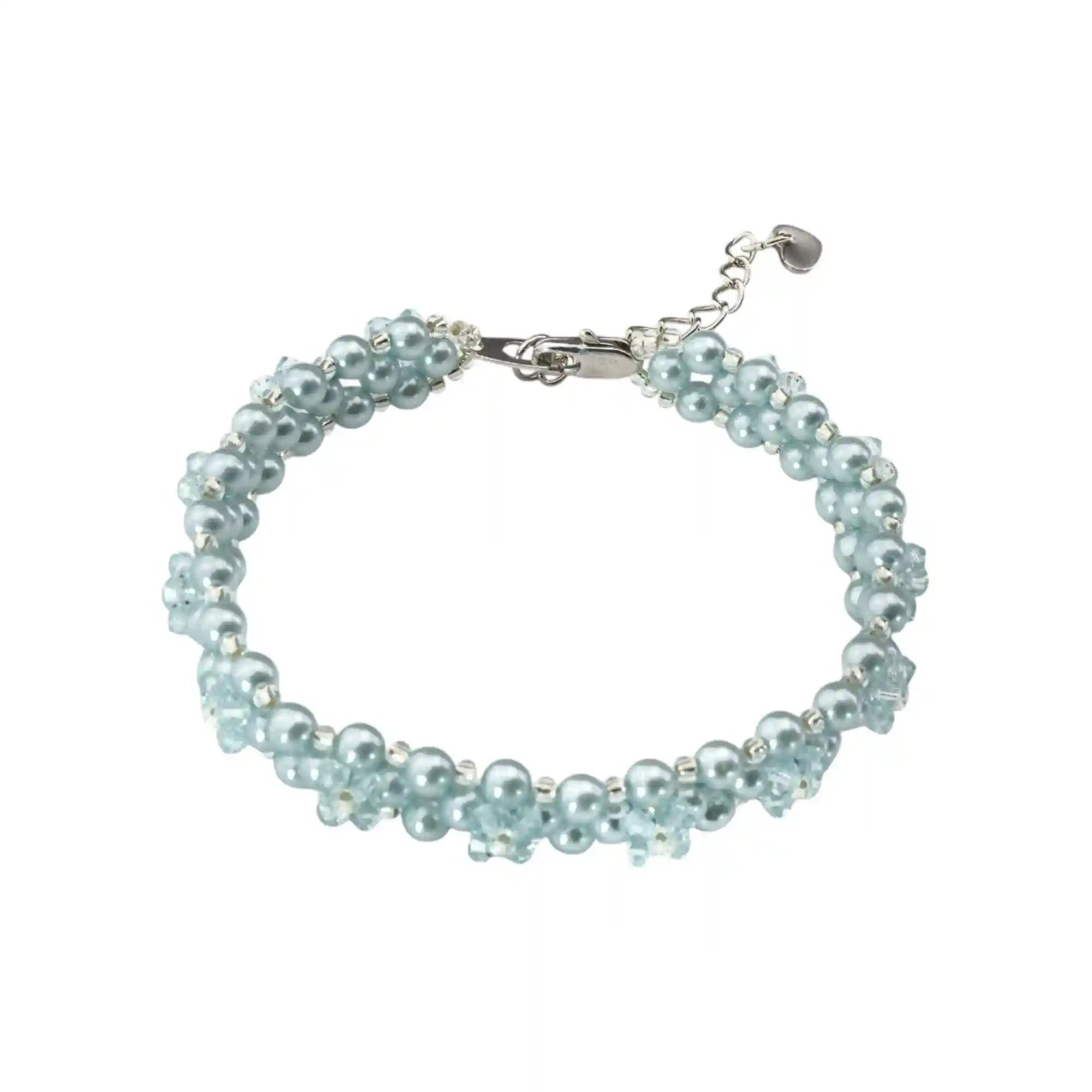 Kristall Perlen Armband, hellblau Armband Perlenmieze