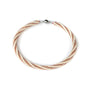 Elegante Perlenkette für Damen mit Kristallen von Perlenmieze, kunstvoll mit elfenbeinfarbenen Twin Beads und Swarovski® Kristallen in Blush Rose gestaltet.