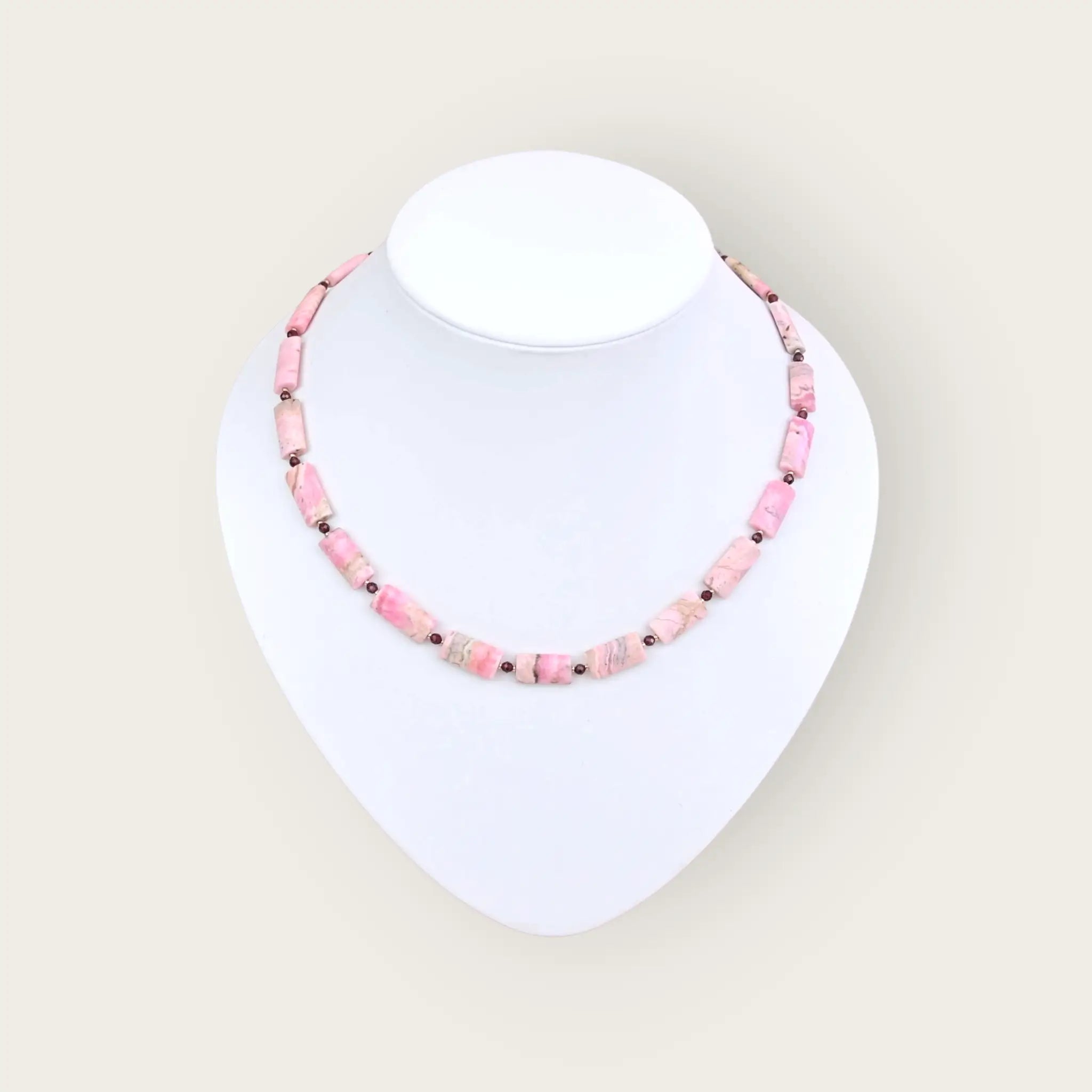 Rosa andenopal granat kette - perlenmieze