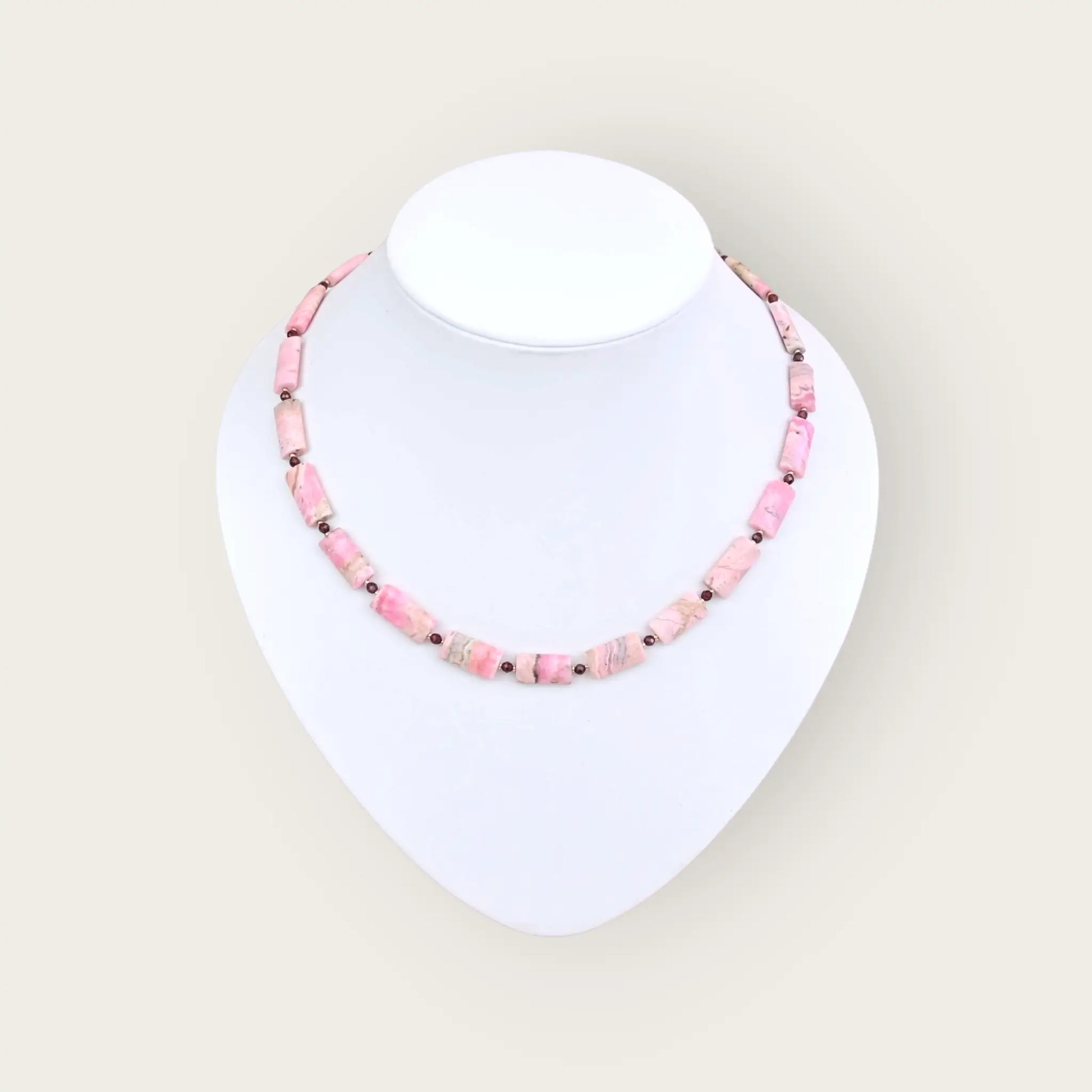 Rosa andenopal granat kette - perlenmieze