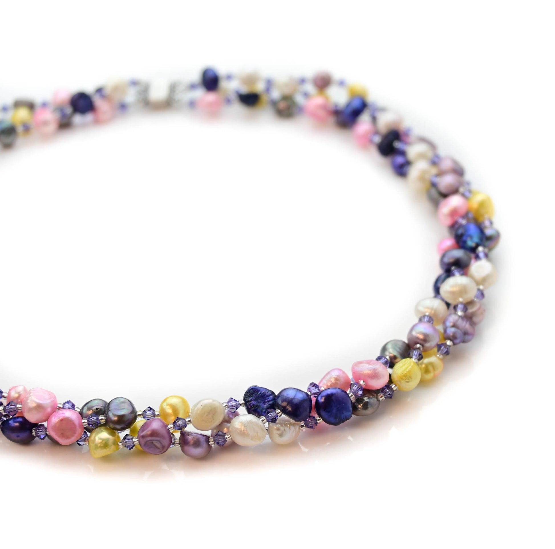 Süßwasser Perlenkette bunt