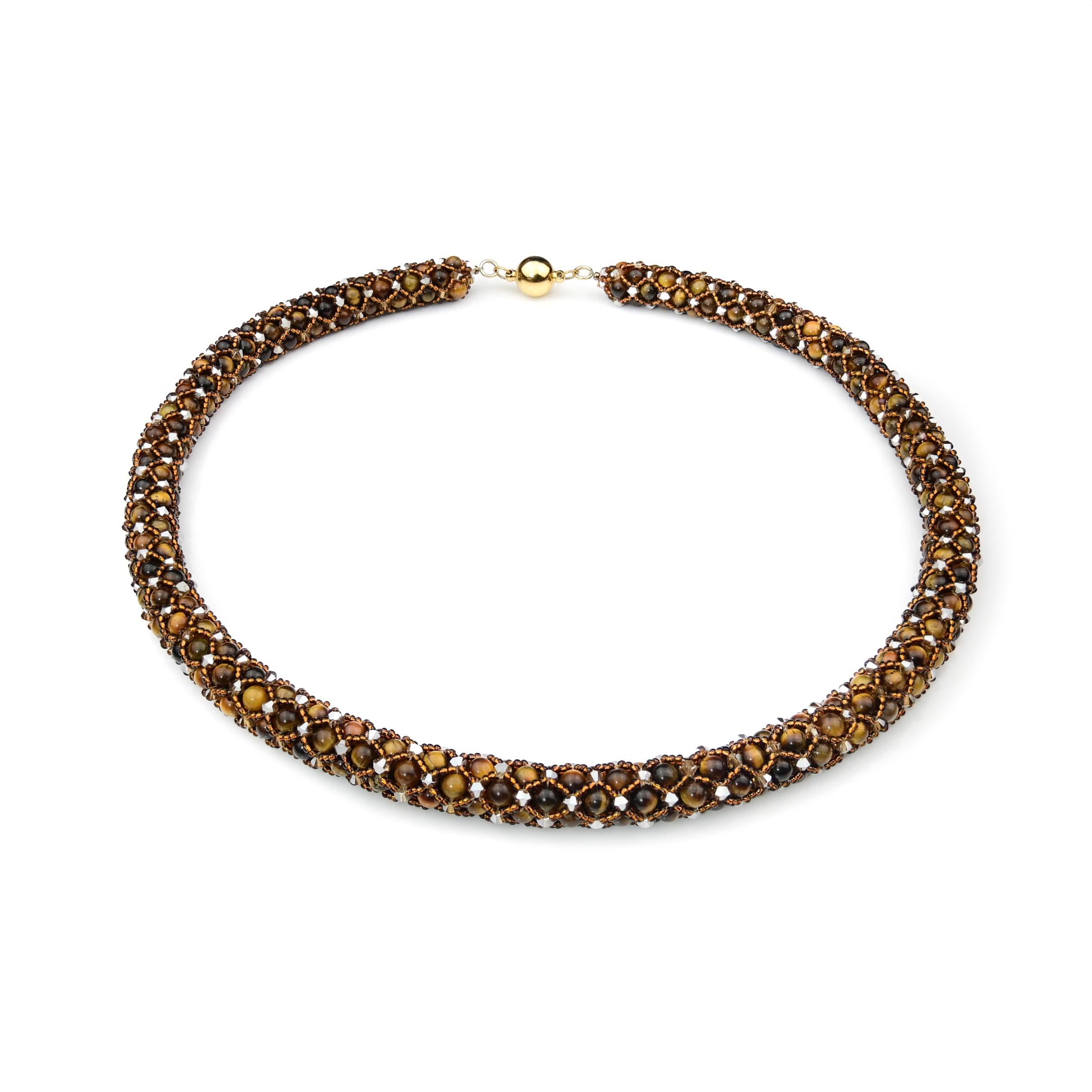 Tigerauge Kette in Netzoptik von Perlenmieze