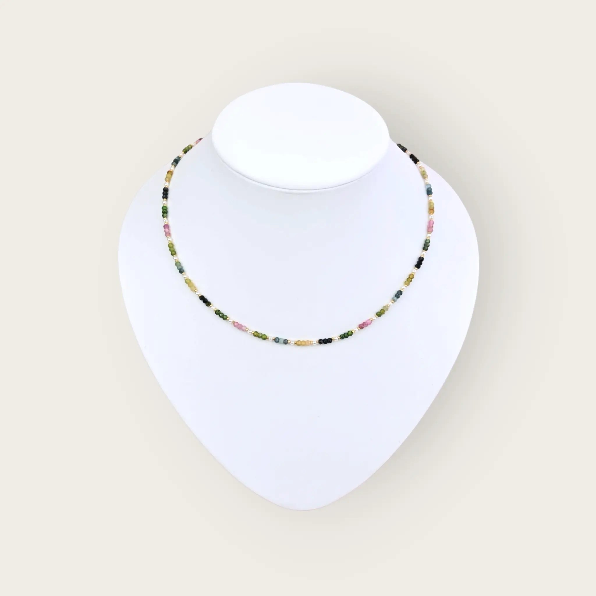 Turmalin kette mit crystal perlen - perlenmieze