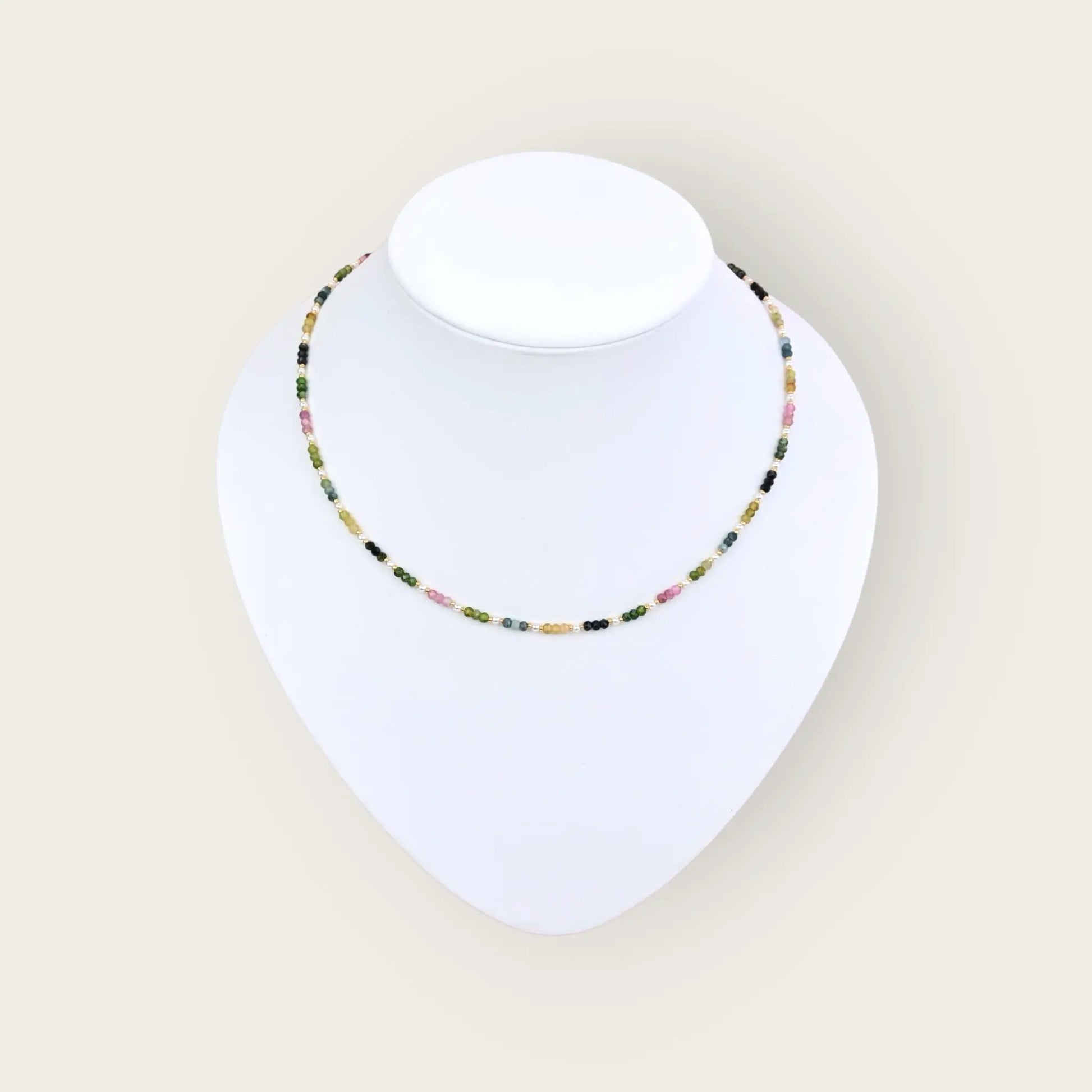 Turmalin kette mit crystal perlen - perlenmieze