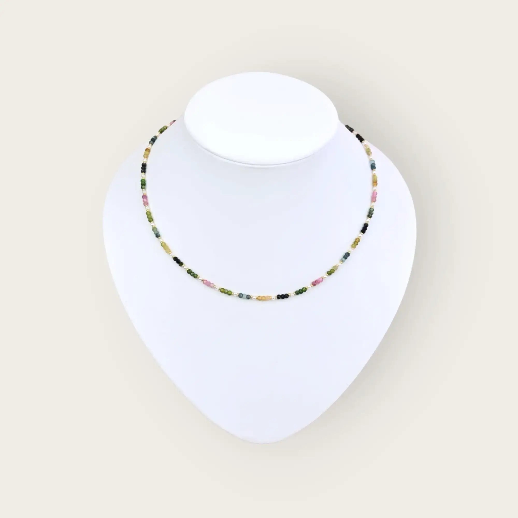 Turmalin kette mit crystal perlen - perlenmieze